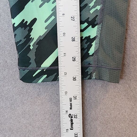 Womens L Nike Dri-Fit Legging 3/4 Crop Green Pattern - Picture 7 of 11